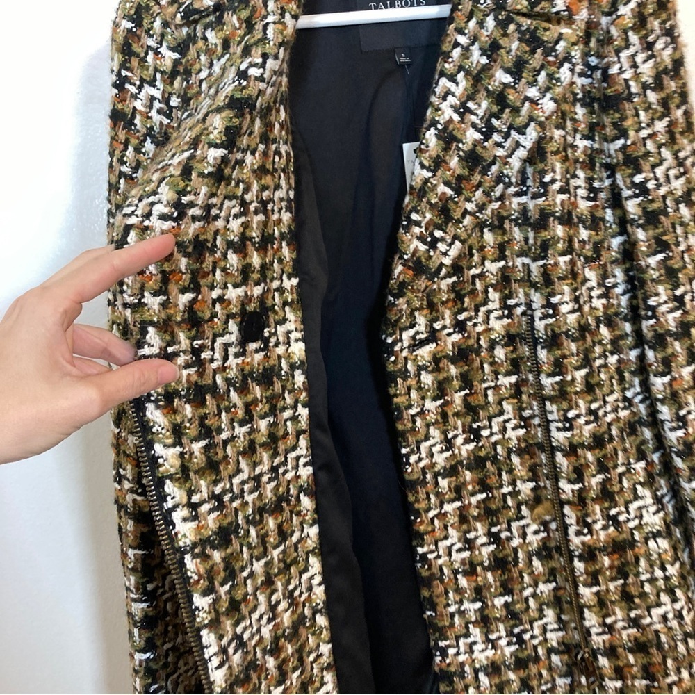 NWT Talbots Luxe Woven Jacket wool and metallic blend size small - Picture 4 of 11